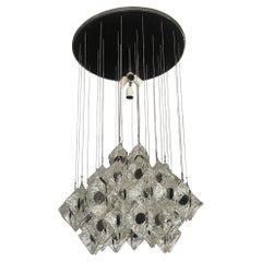 Kalmar "Eliche" Chandelier with Mazzega Murano Glass. Austria / Italy, 1960's