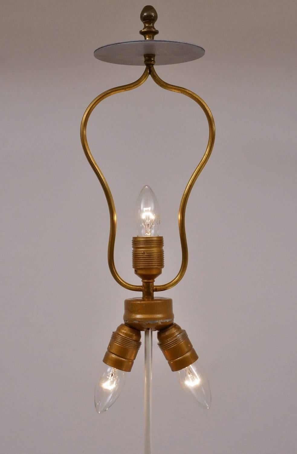 Kalmar Floor Lamp Brutalist Glass and Brass, circa 1970s, German 5