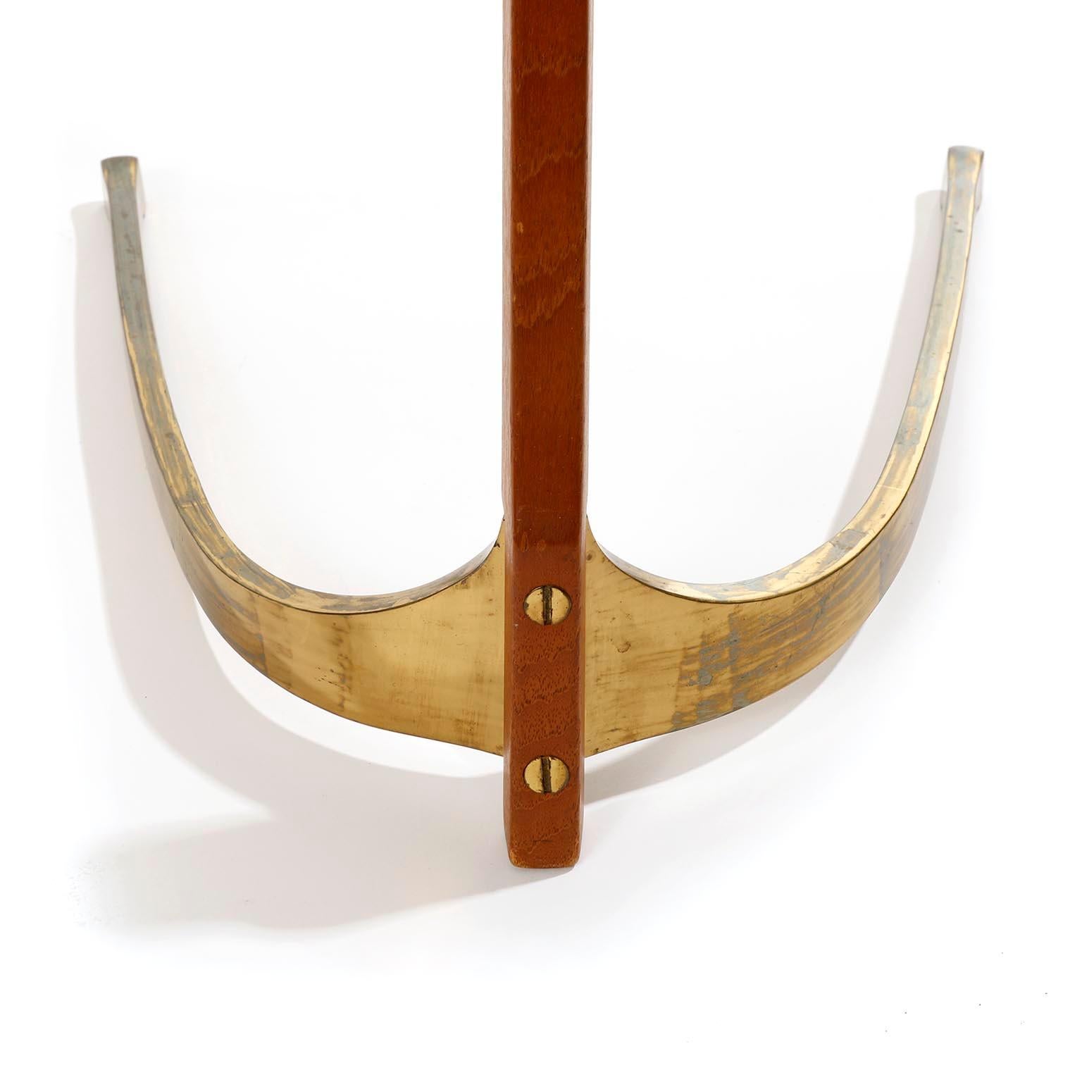 Kalmar Floor Lamp 'Dornstab' No. 2076, Brass Wood Cane, 1960 3