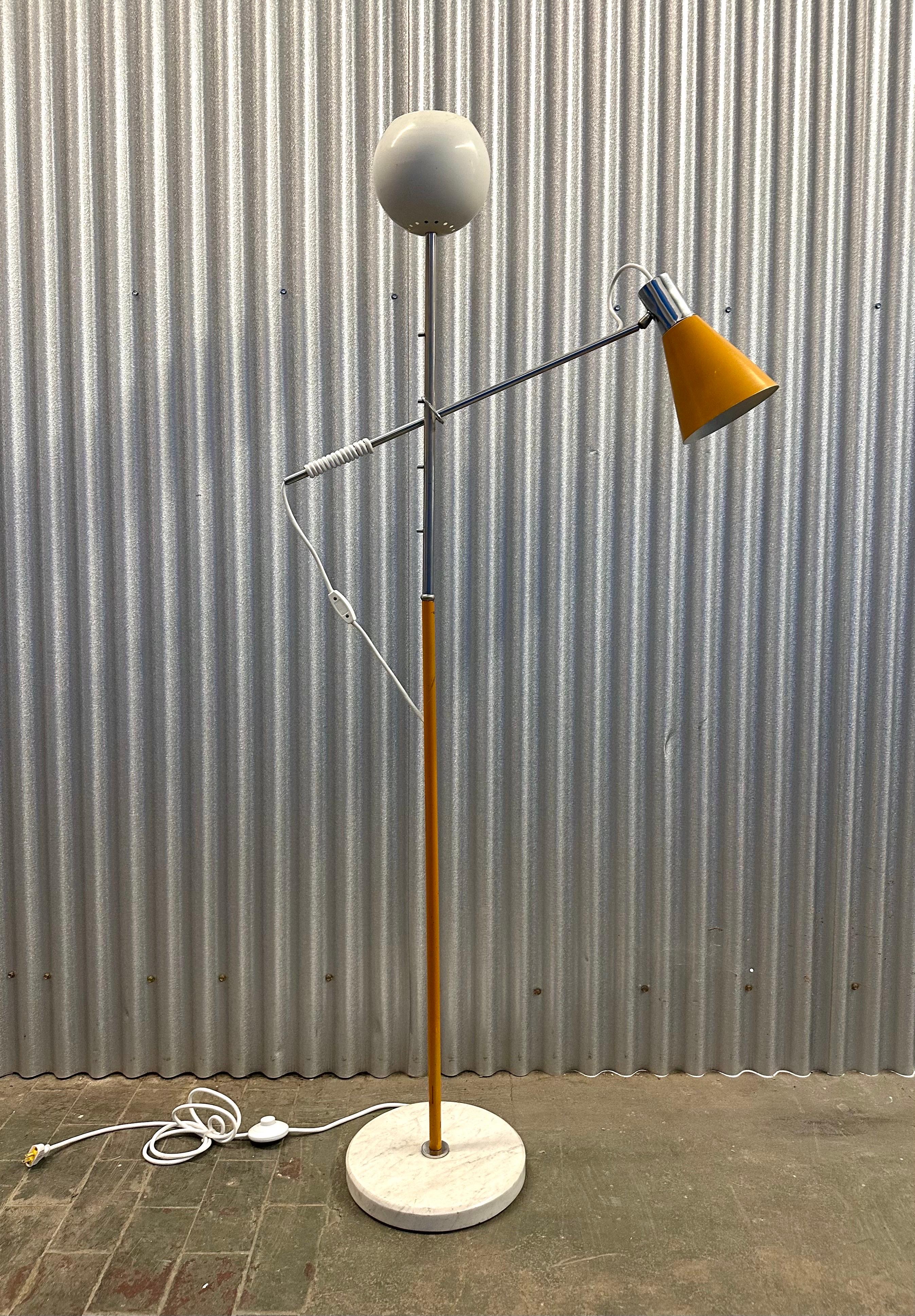 Austrian Kalmar Floor Lamp with Cantilever Reading Light For Sale