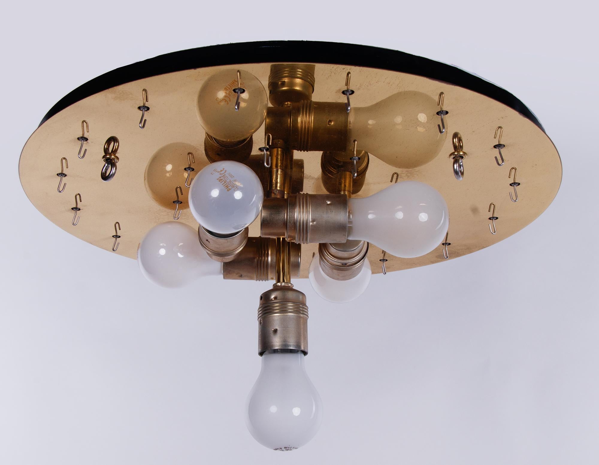 Kalmar Flush Mount Ceiling Light with Venini Tronchi Murano Glass & Brass, 1960s For Sale 4