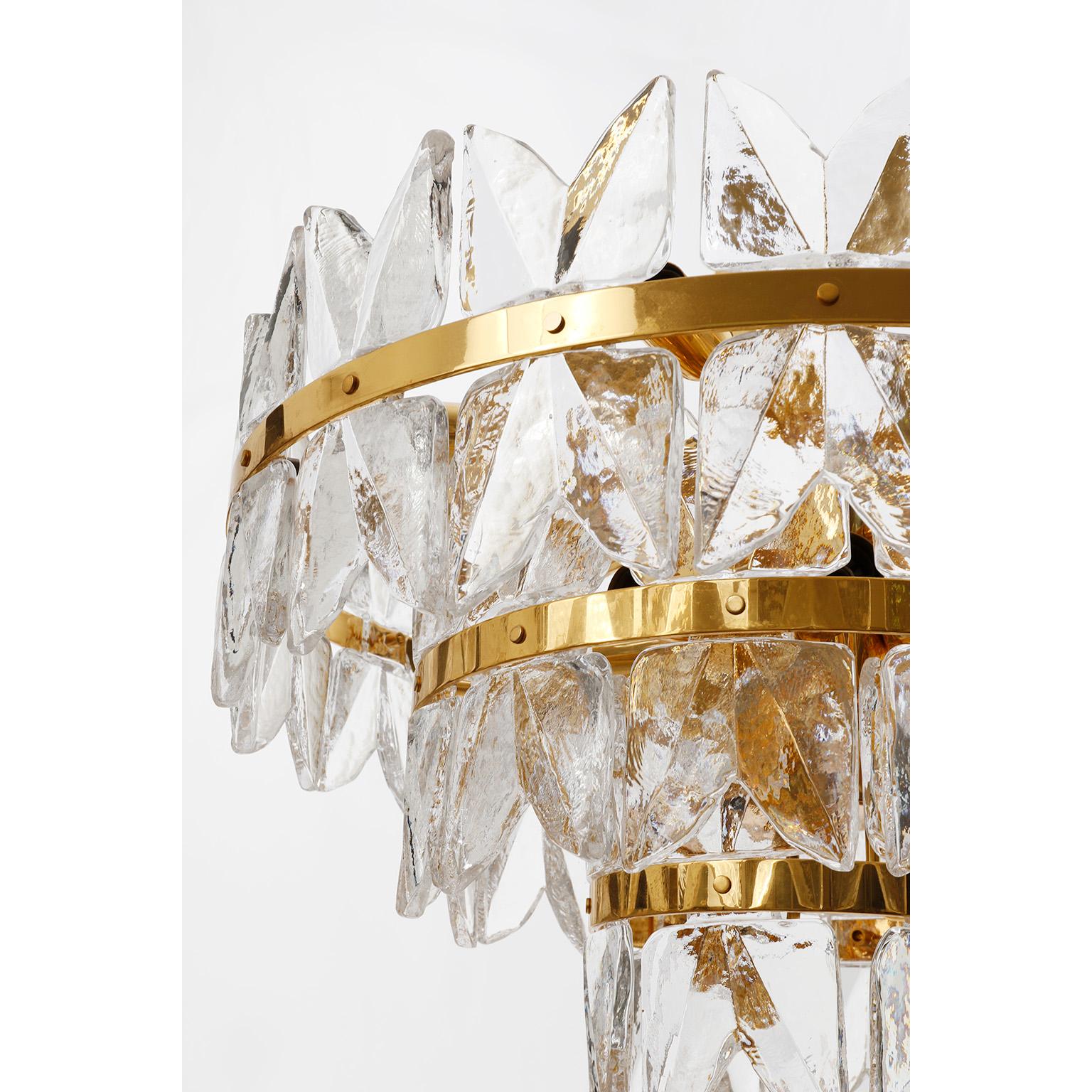 Kalmar Lighting a incasso modello 'Corina', ottone dorato e vetro trasparente, anni '70 in vendita 4