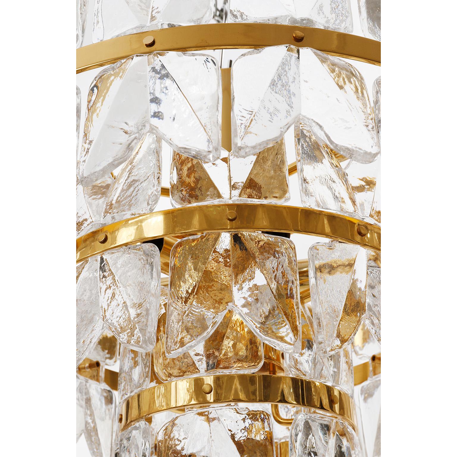 Kalmar Lighting a incasso modello 'Corina', ottone dorato e vetro trasparente, anni '70 in vendita 1