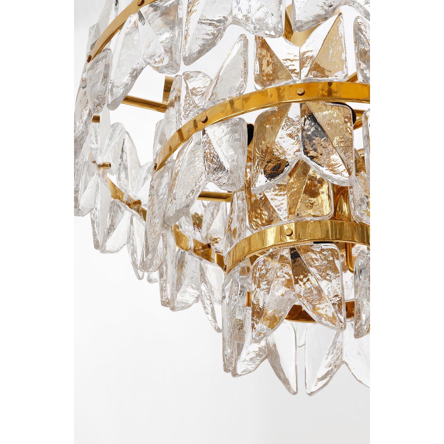 Kalmar Lighting a incasso modello 'Corina', ottone dorato e vetro trasparente, anni '70 in vendita 2