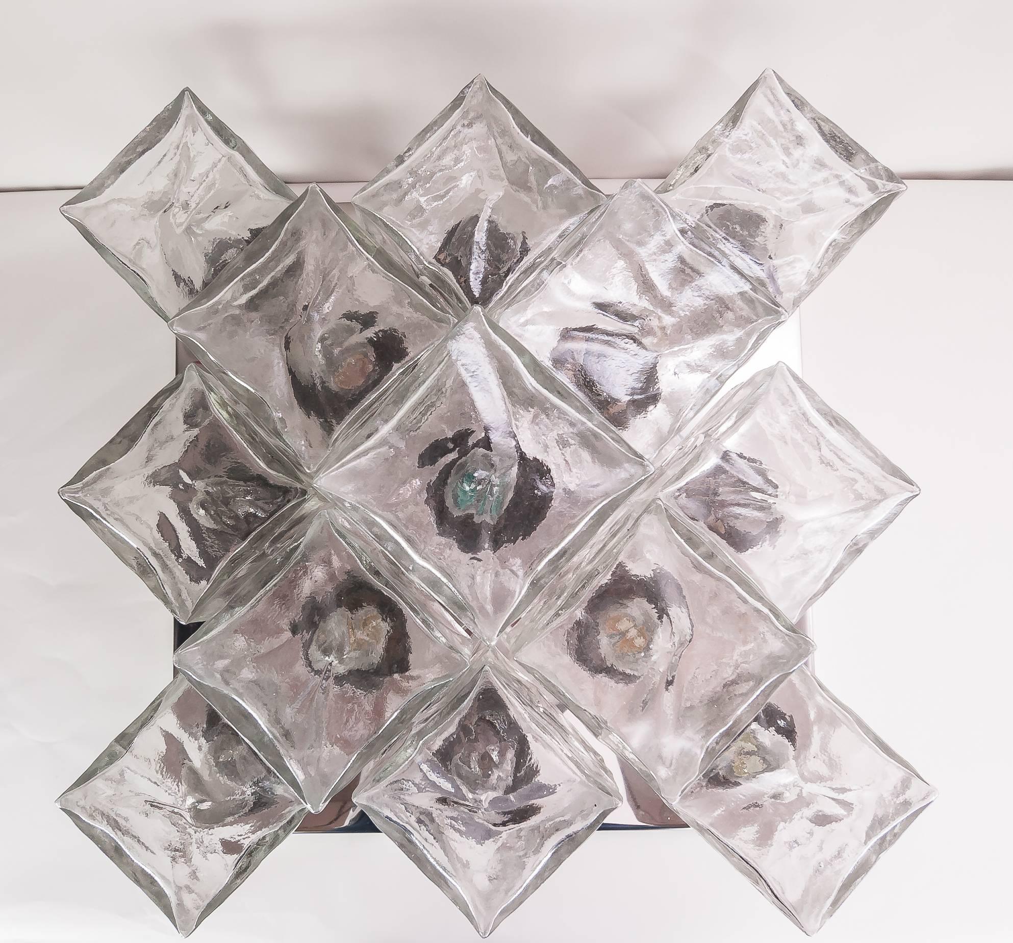 Kalmar Einbauleuchte oder Wandleuchte, vernickeltes, gegossenes Eisglas, um 1970 (Moderne der Mitte des Jahrhunderts) im Angebot