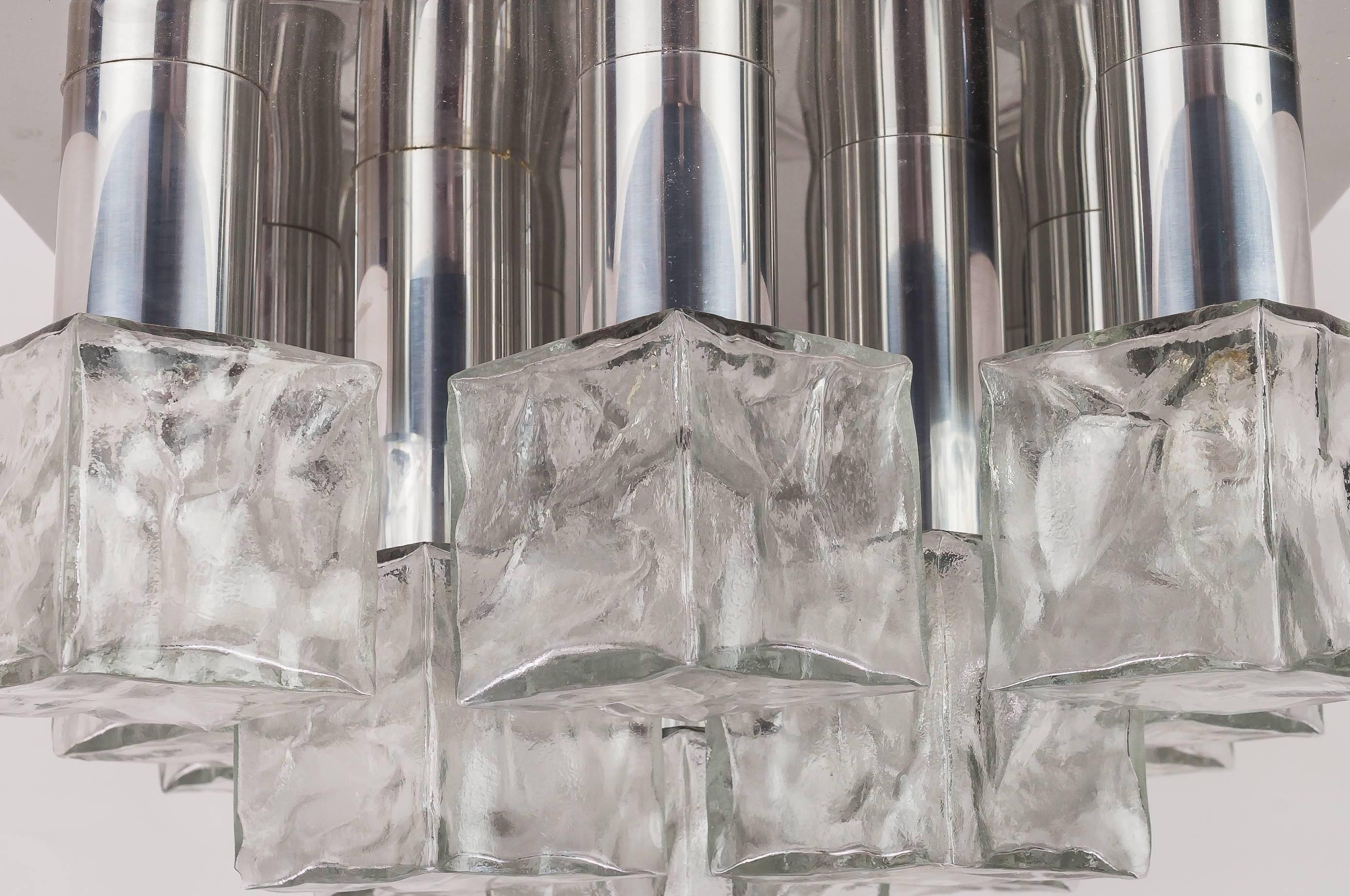 Kalmar Einbauleuchte oder Wandleuchte, vernickeltes, gegossenes Eisglas, um 1970 (Ende des 20. Jahrhunderts) im Angebot