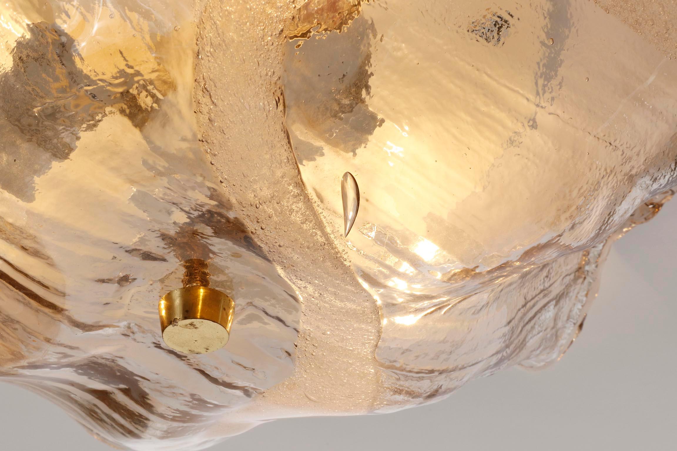 Lampe encastrée Kalmar, verre de Murano texturé organique, 1970 en vente 2