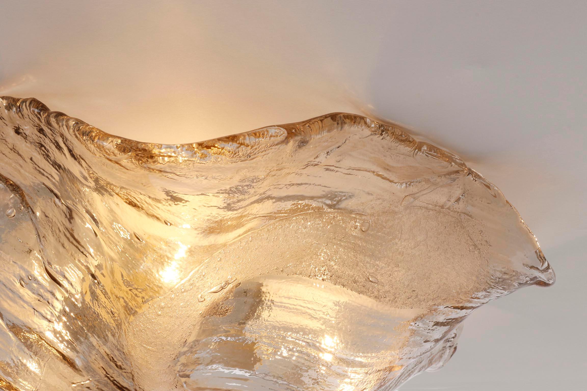 Lampe encastrée Kalmar, verre de Murano texturé organique, 1970 en vente 3