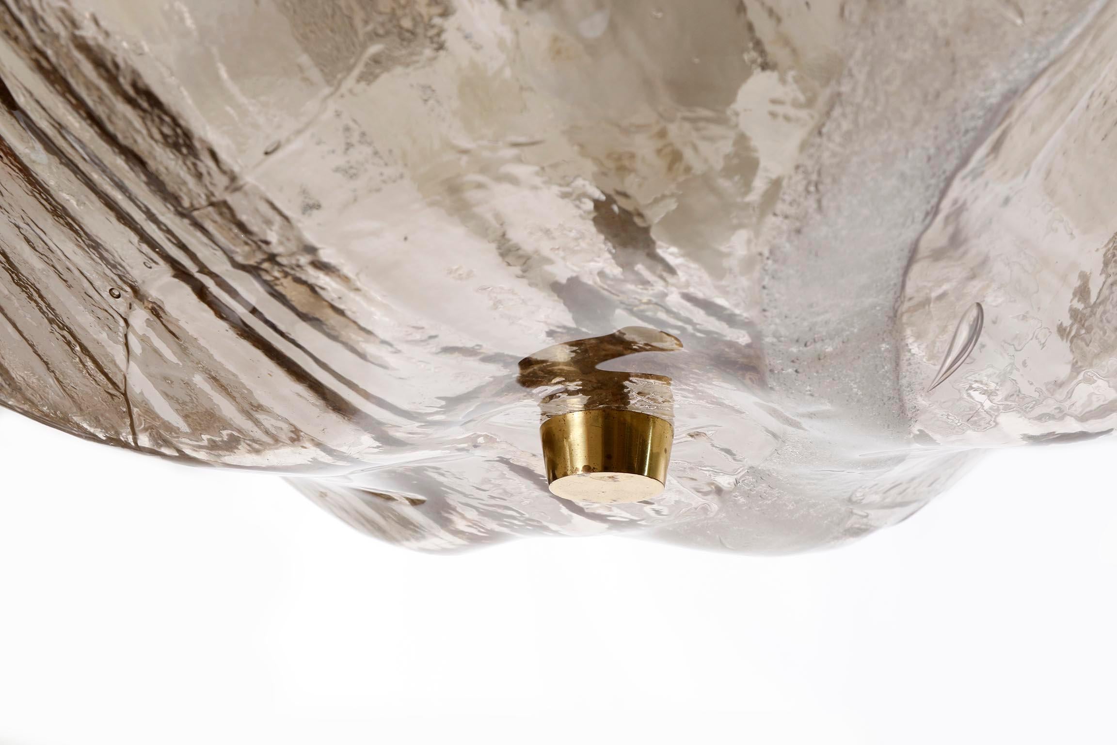 Lampe encastrée Kalmar, verre de Murano texturé organique, 1970 en vente 4