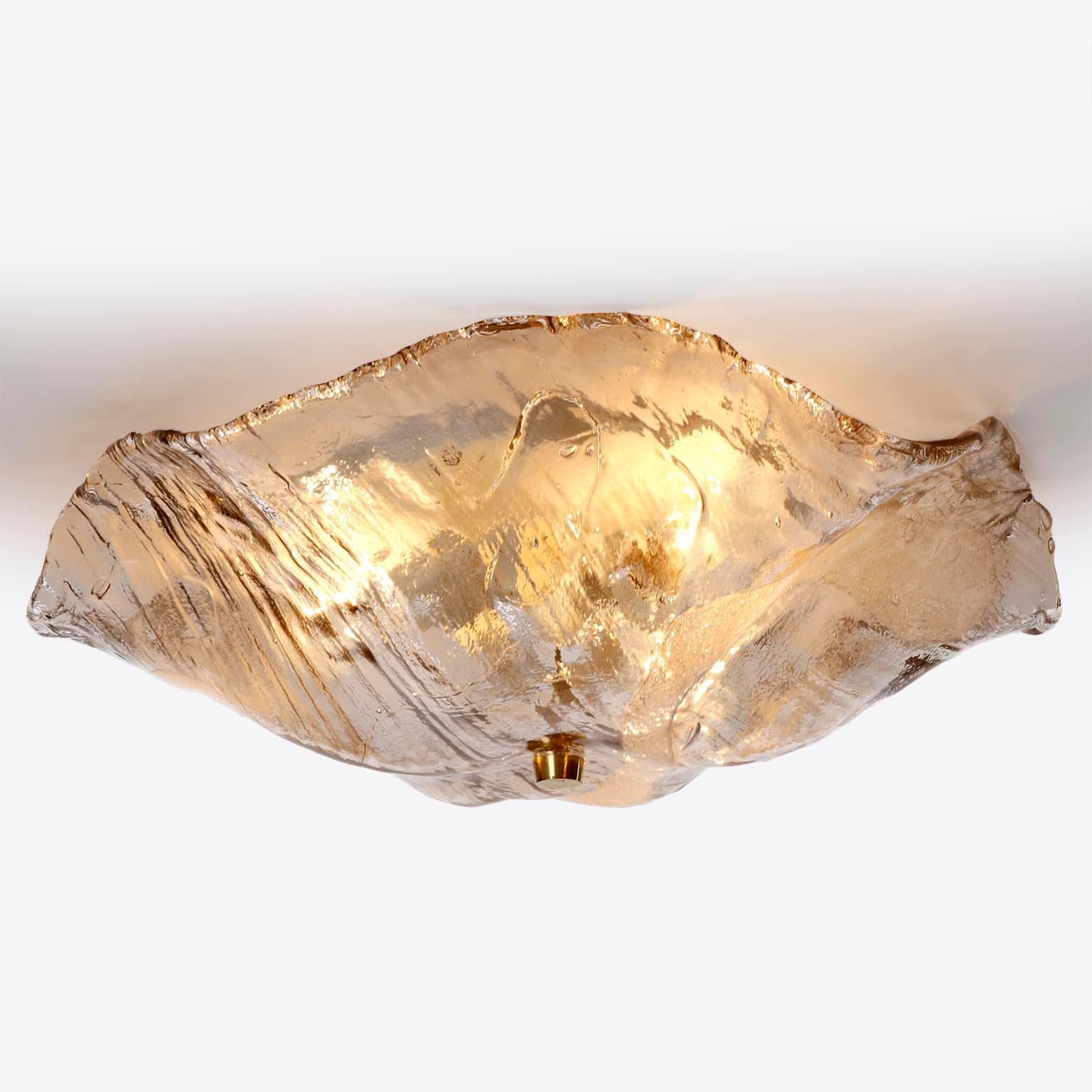 Lampe encastrée Kalmar, verre de Murano texturé organique, 1970 Excellent état - En vente à Hausmannstätten, AT