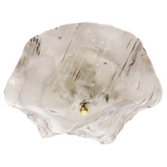 Kalmar Flush Mount Light, Organisch strukturiertes Murano Glas, 1970