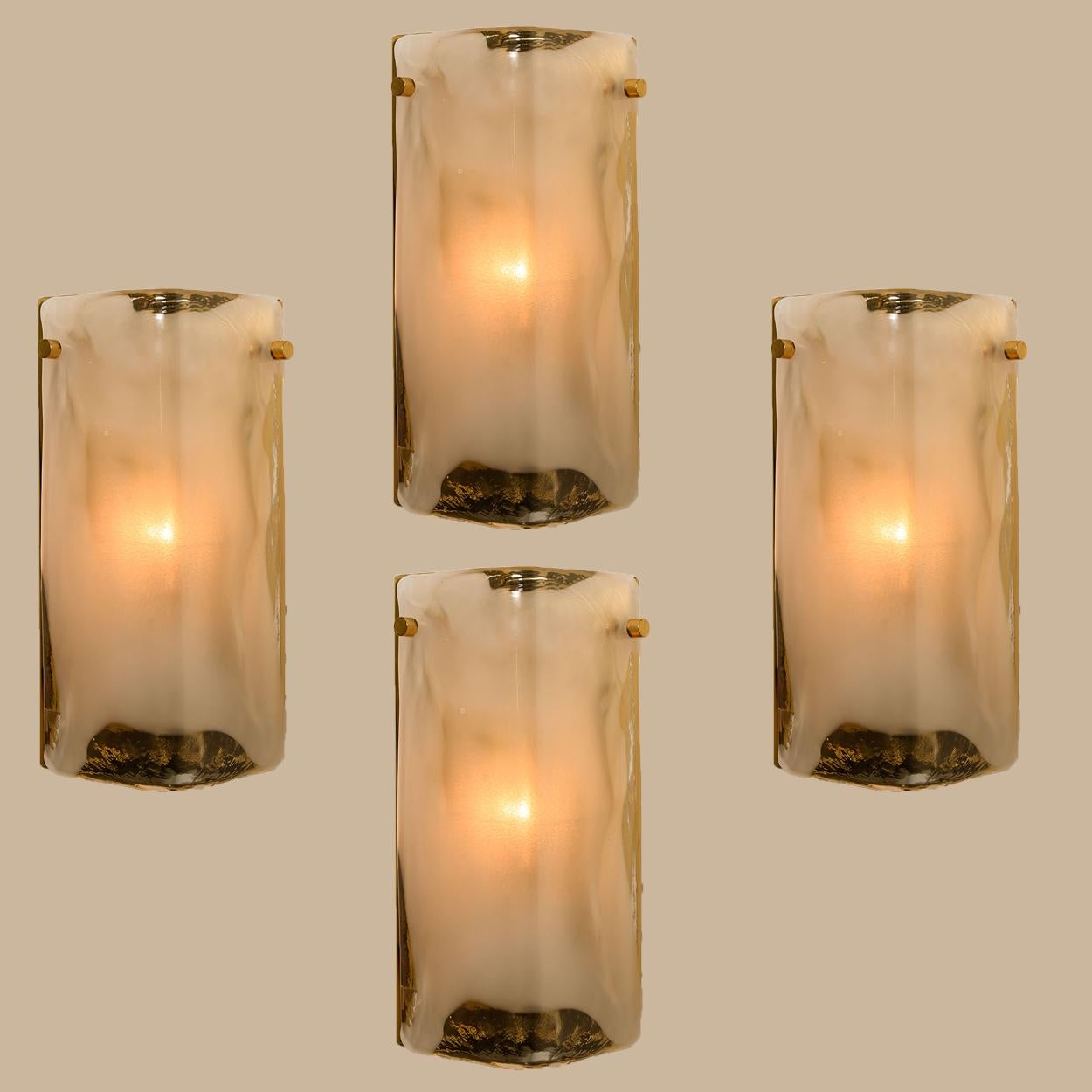 Kalmar wall lights Glass Brass, Austria , 1970 For Sale 1