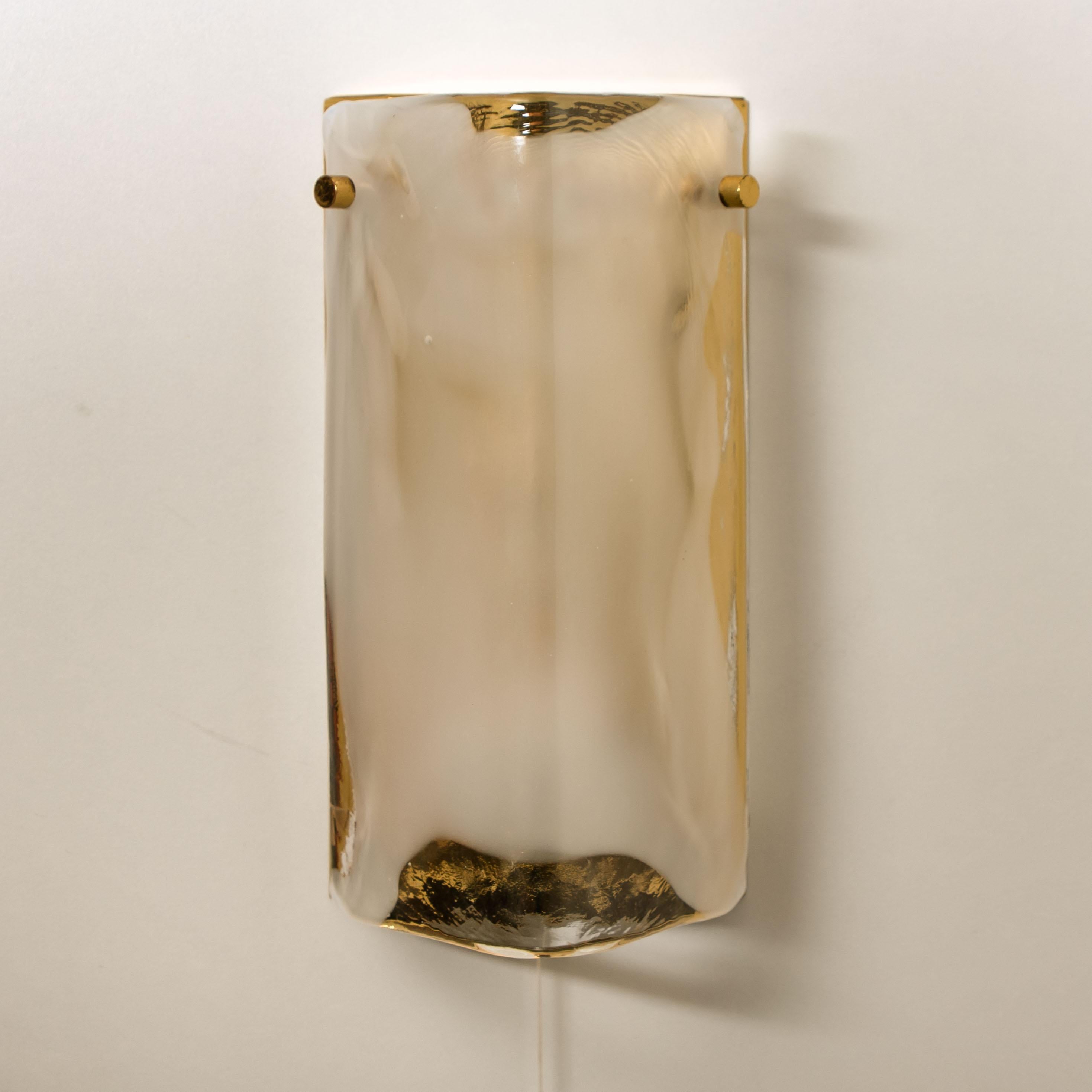 Kalmar wall lights Glass Brass, Austria , 1970 For Sale 3