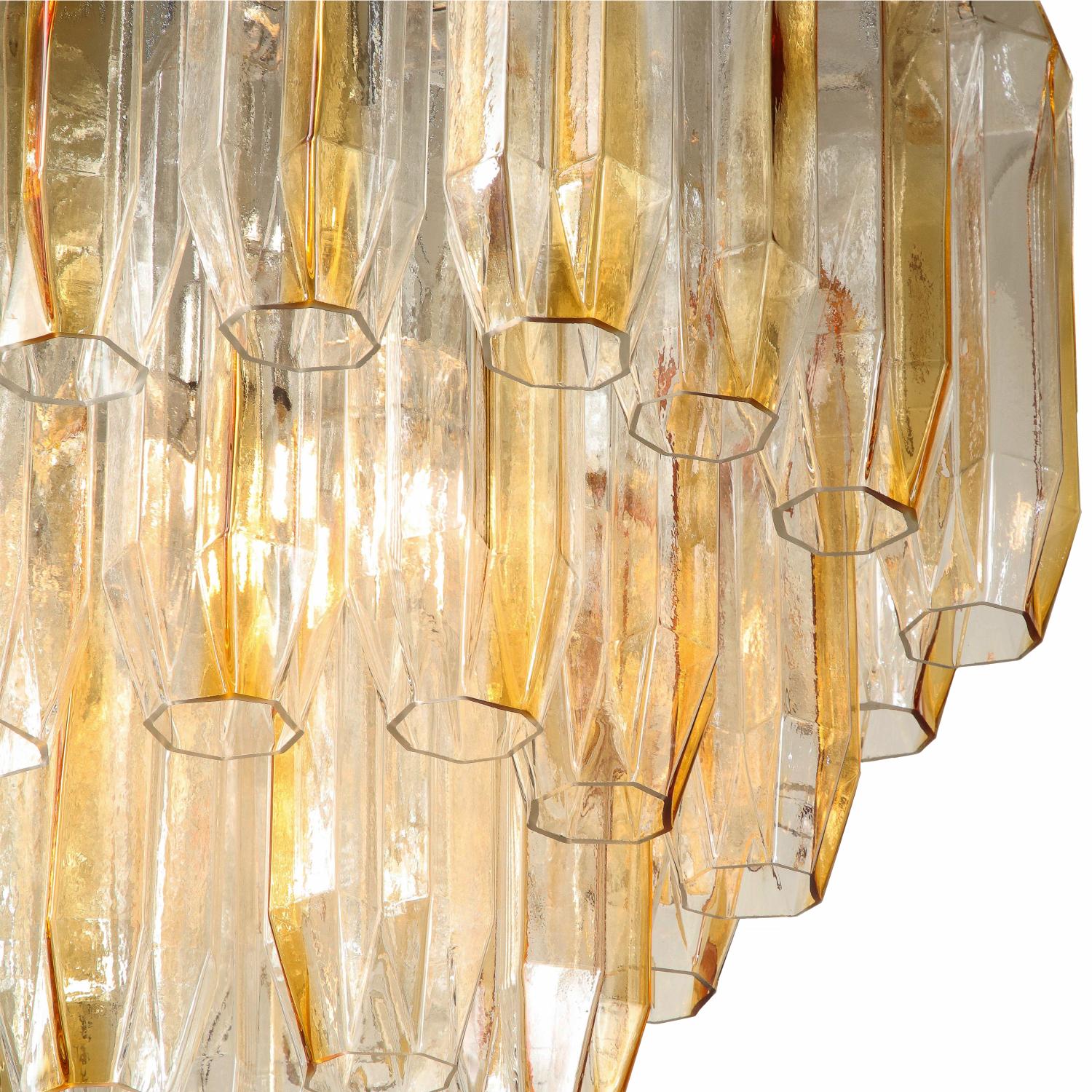 italien Lustre Kalmar Franken en verre transparent et de forme ambrée en vente