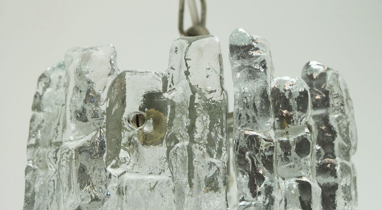 kalmar franken Mitte des Jahrhunderts Eisglas PENDANT-Leuchte 1960er 70er Jahre im Zustand „Gut“ im Angebot in Mannheim, DE