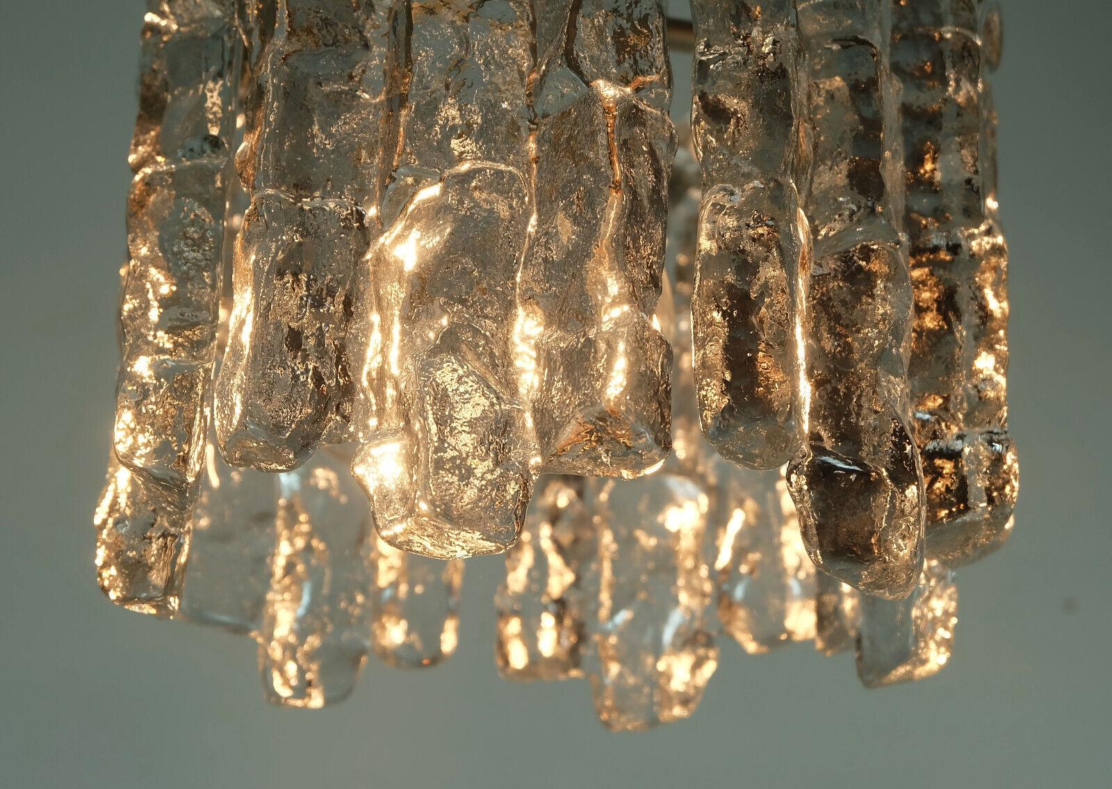 kalmar franken Mitte des Jahrhunderts Eisglas PENDANT-Leuchte 1960er 70er Jahre (20. Jahrhundert) im Angebot