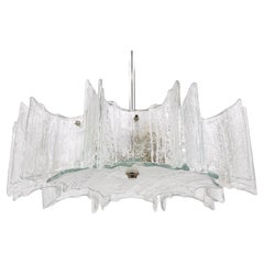 Kalmar Kronleuchter "Stern" aus Milchglas, Österreich, 1960er Jahre