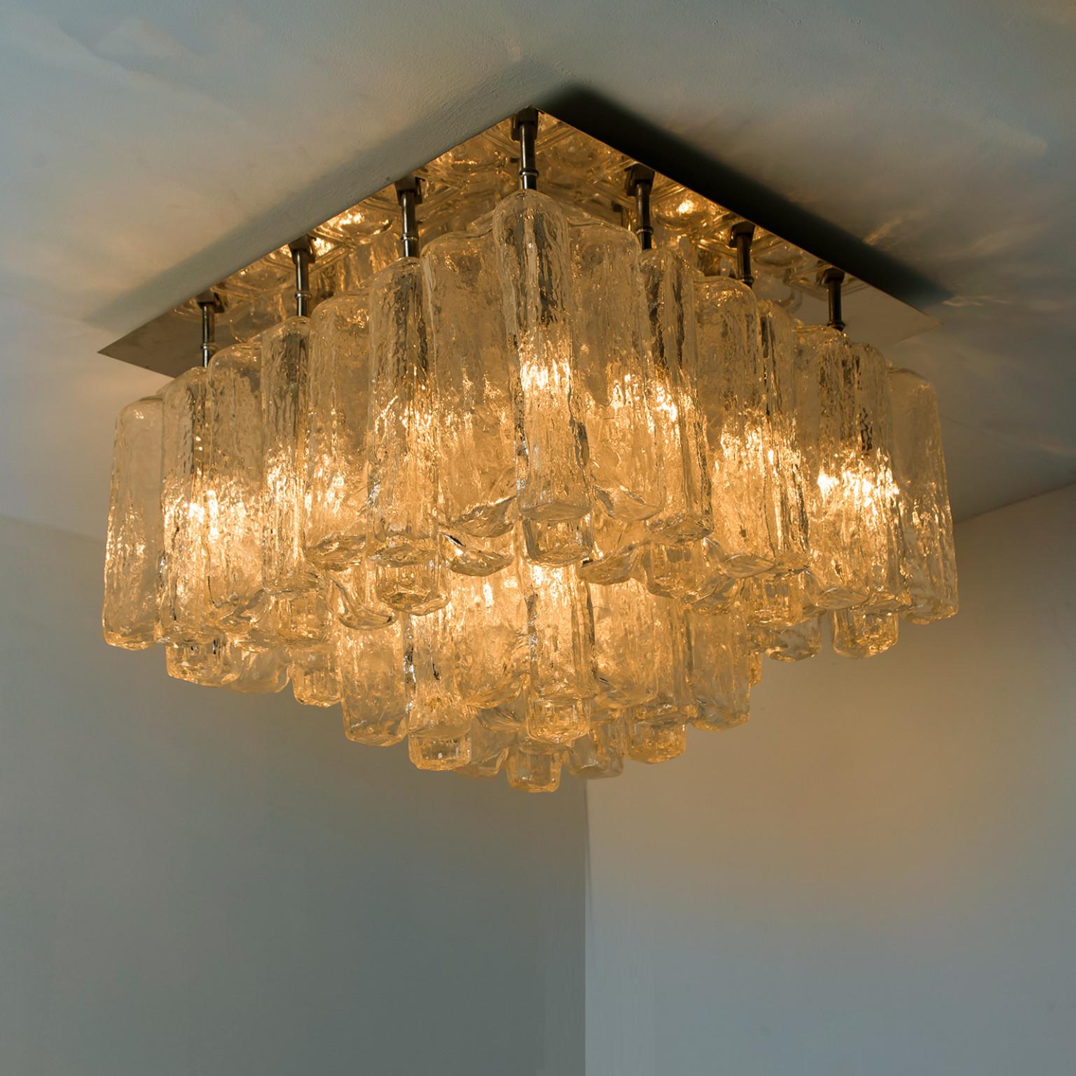 Kalmar Glass Brass Flush Mount 