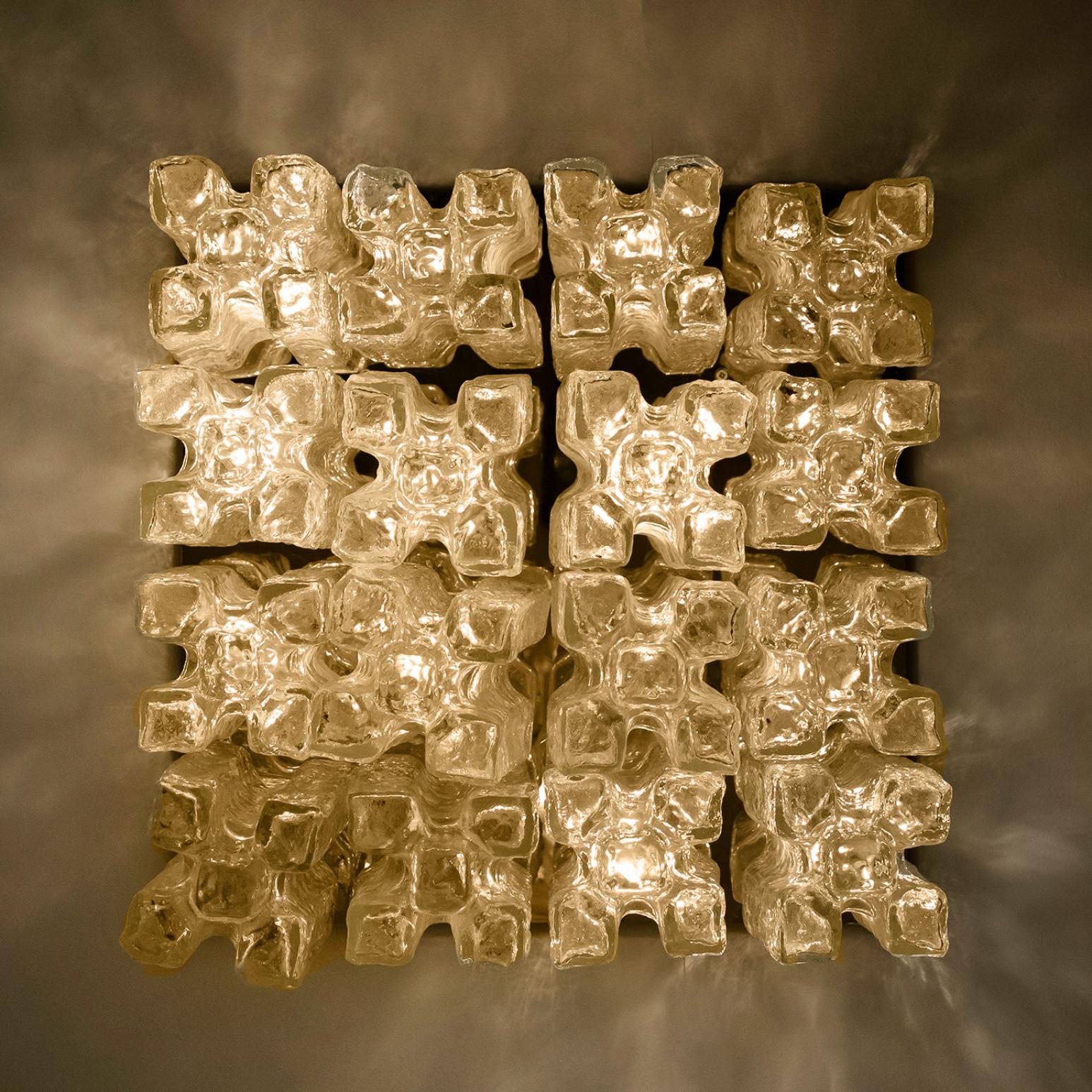 Kalmar Glass Brass Flush Mount 