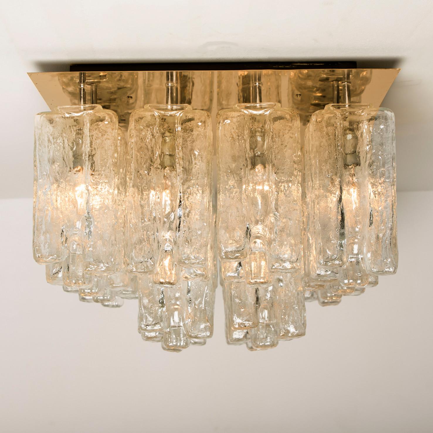 Austrian Kalmar Glass Brass Flush Mount 