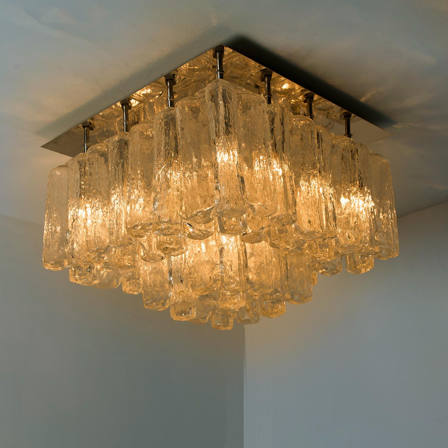 Kalmar Glass Brass Flush Mount 