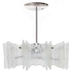Kalmar Glass Chandelier Pendant Light Fixture, circa 1960