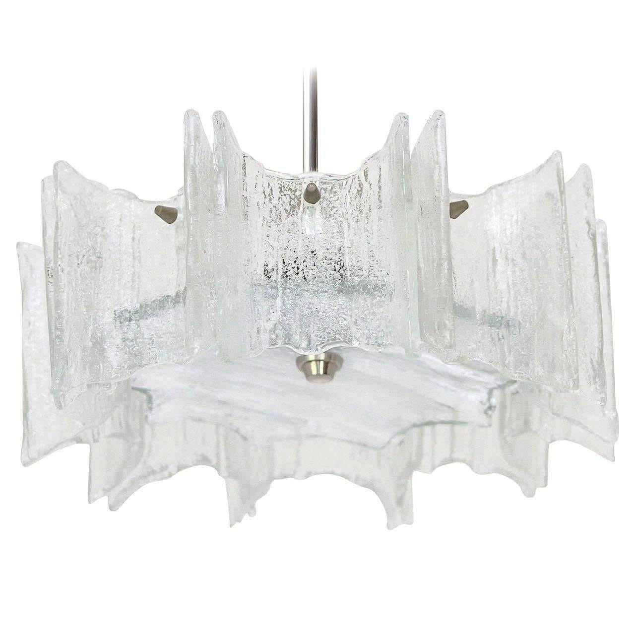 Austrian Kalmar Glass Chandelier Pendant Light Fixture, circa 1960