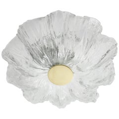 Kalmar Glass Flush Mount with Brass Centre, Vienna, Austria, 1970