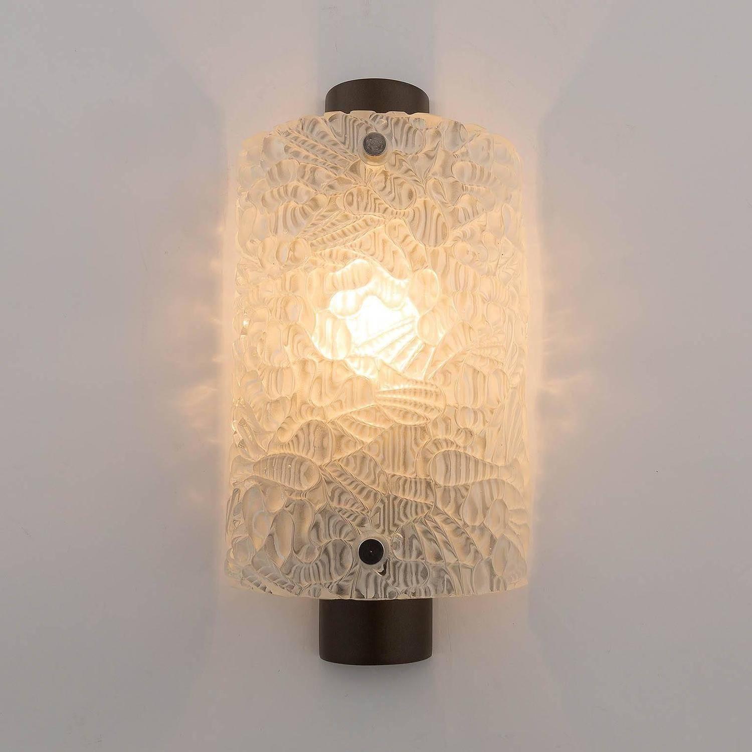 Kalmar Glass Sconces Wall Lights, 1960s In Excellent Condition In Hausmannstätten, AT