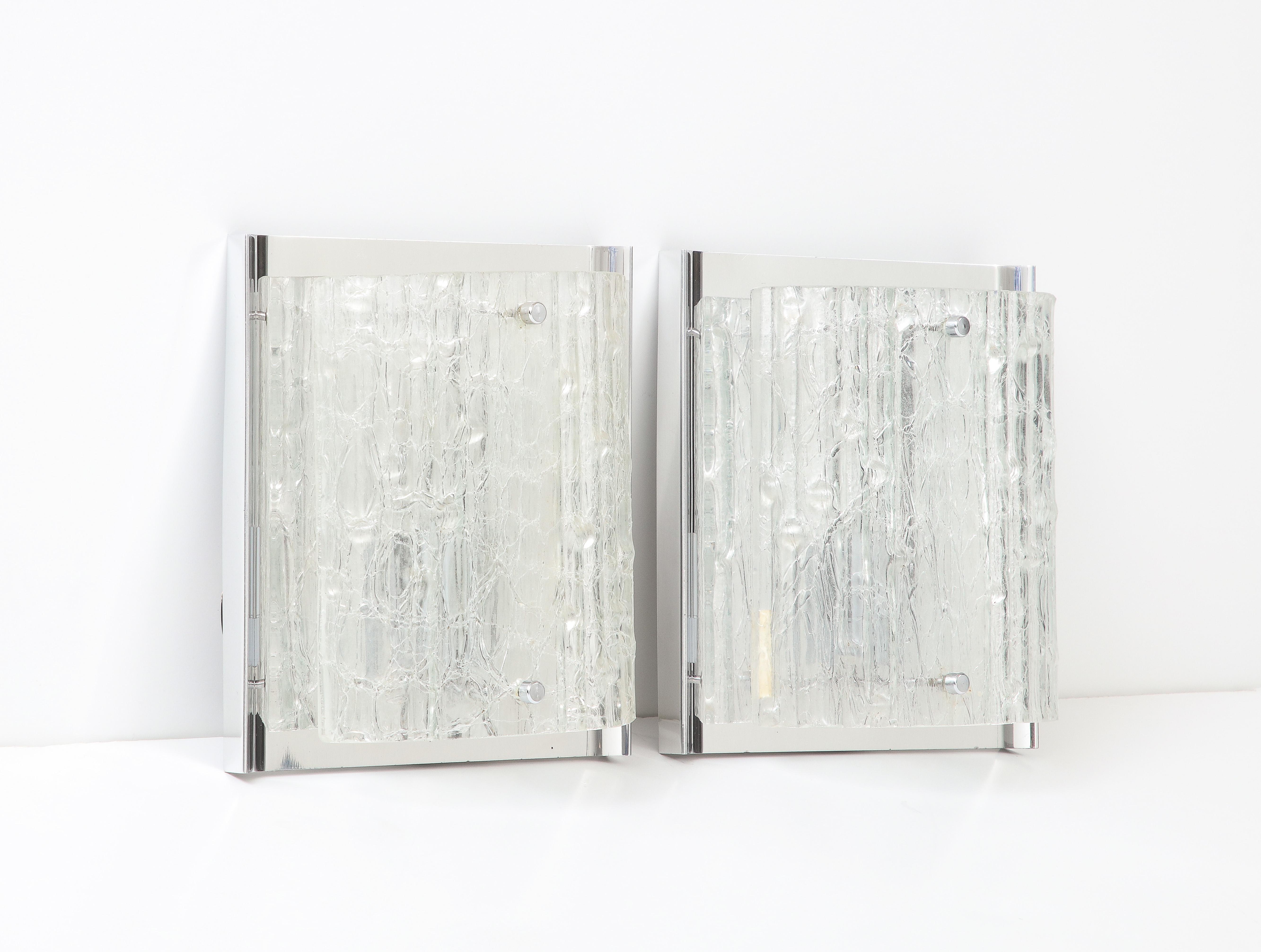 Scandinavian Modern Kalmar Glass Shield Sconces For Sale