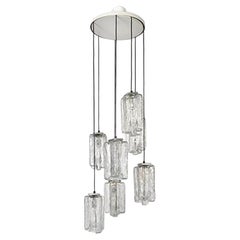 Lámpara colgante Kalmar 'Granada' de cristal helado, 1970