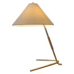 Kalmar 'Hase TL' Table Lamp of Brass & Leather