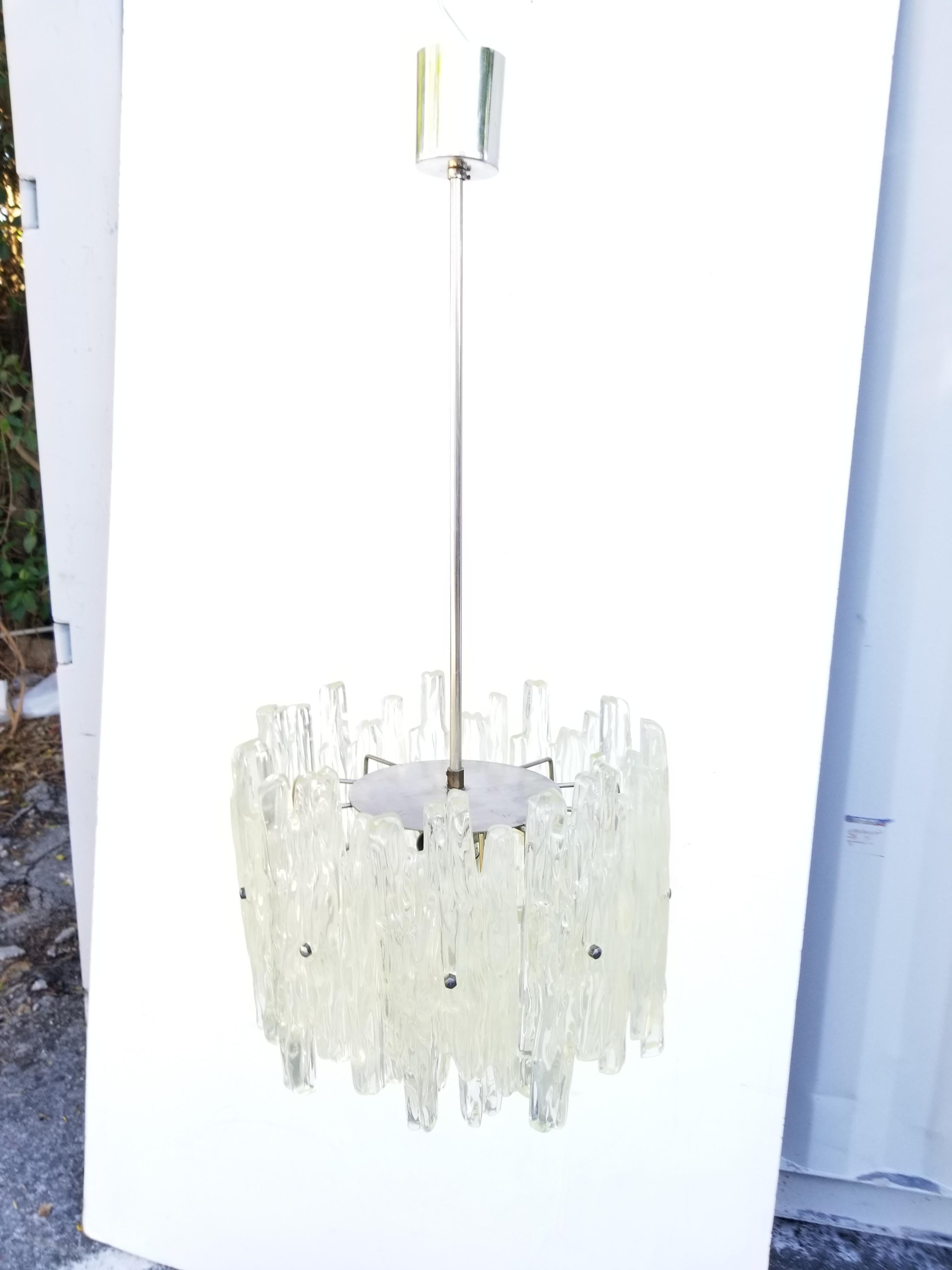 Chrome Kalmar Ice Chandelier For Sale