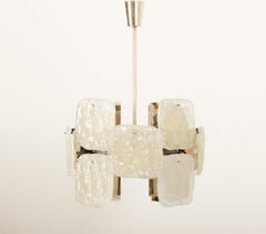 Kalmar Ice Glass Relief Glass "Aggstein" Chandelier