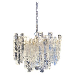 Kalmar Ice Glass Chandelier, 1960s Austria