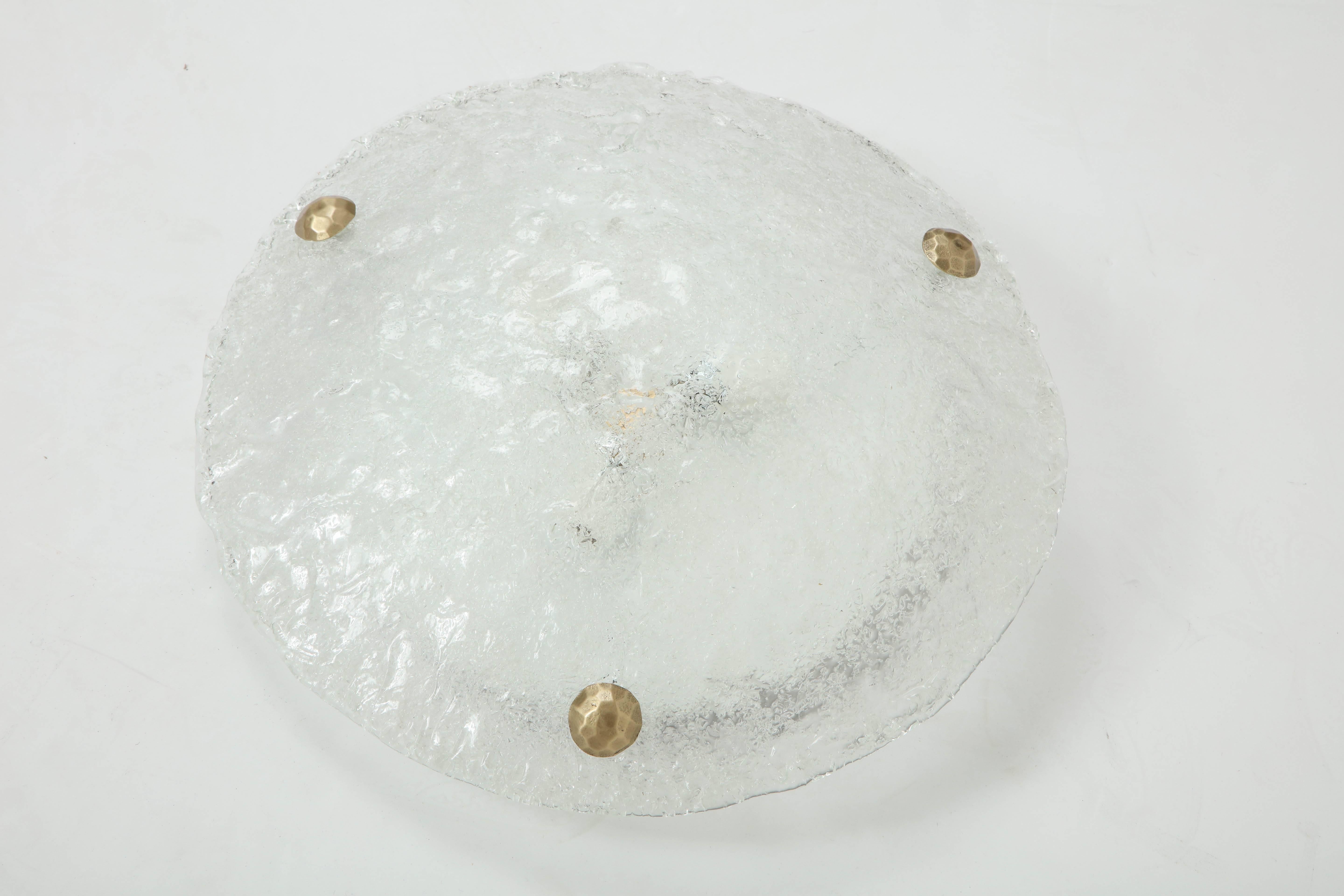 Austrian Kalmar Ice Glass Disc Flushmount