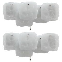 Kalmar Ice Glass Panel Wall Lights, années 1950