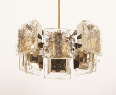Kalmar Ice Glass Relief Glass "Breitenstein" Chandelier