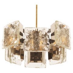 Kalmar Ice Glass Relief Glass "Breitenstein" Chandelier