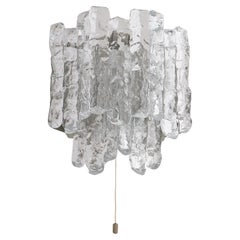 Kalmar Ice Glass Sconce Murano Wall Lights, Austria 1960s