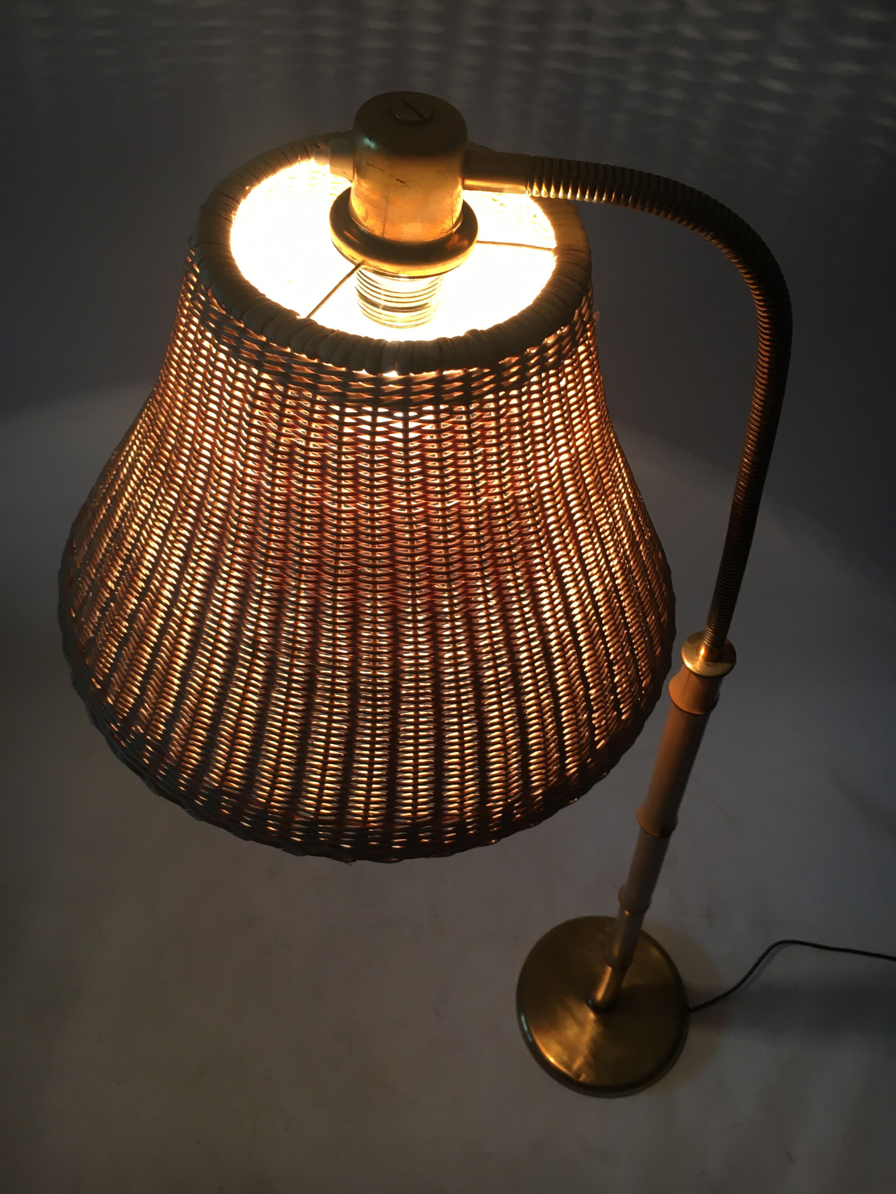 Kalmar Josef Frank Floor Lamp Bamboo Brass, Austria, 1950s 2