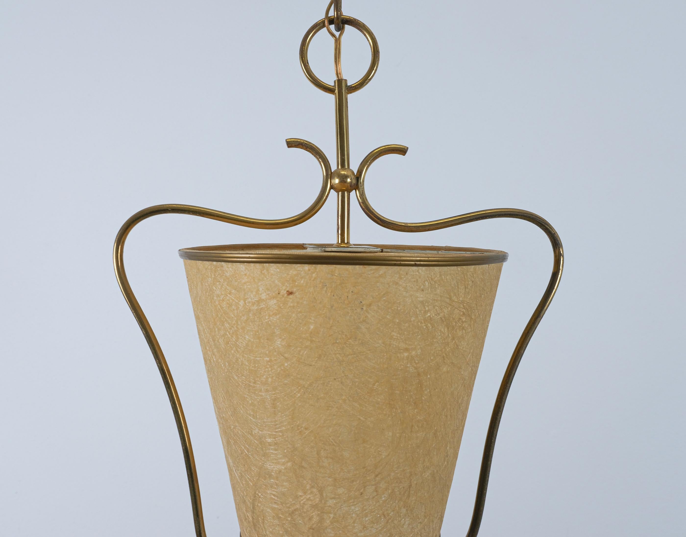 Metà XX secolo Lanterne Kalmar in ottone e paraventi originali, 1950 in vendita