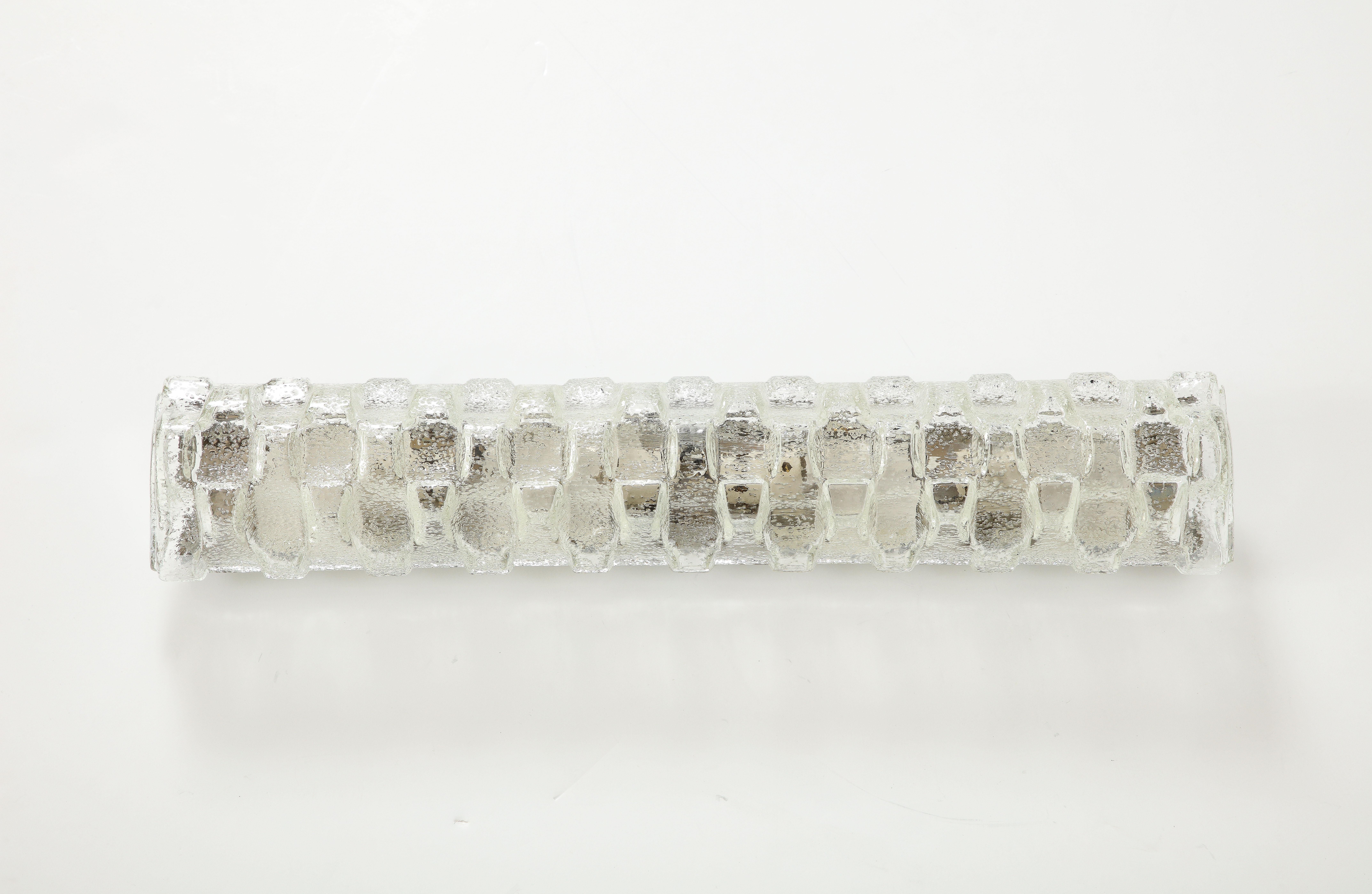 Kalmar Large Rectangular Ice Glass Sconces For Sale 4