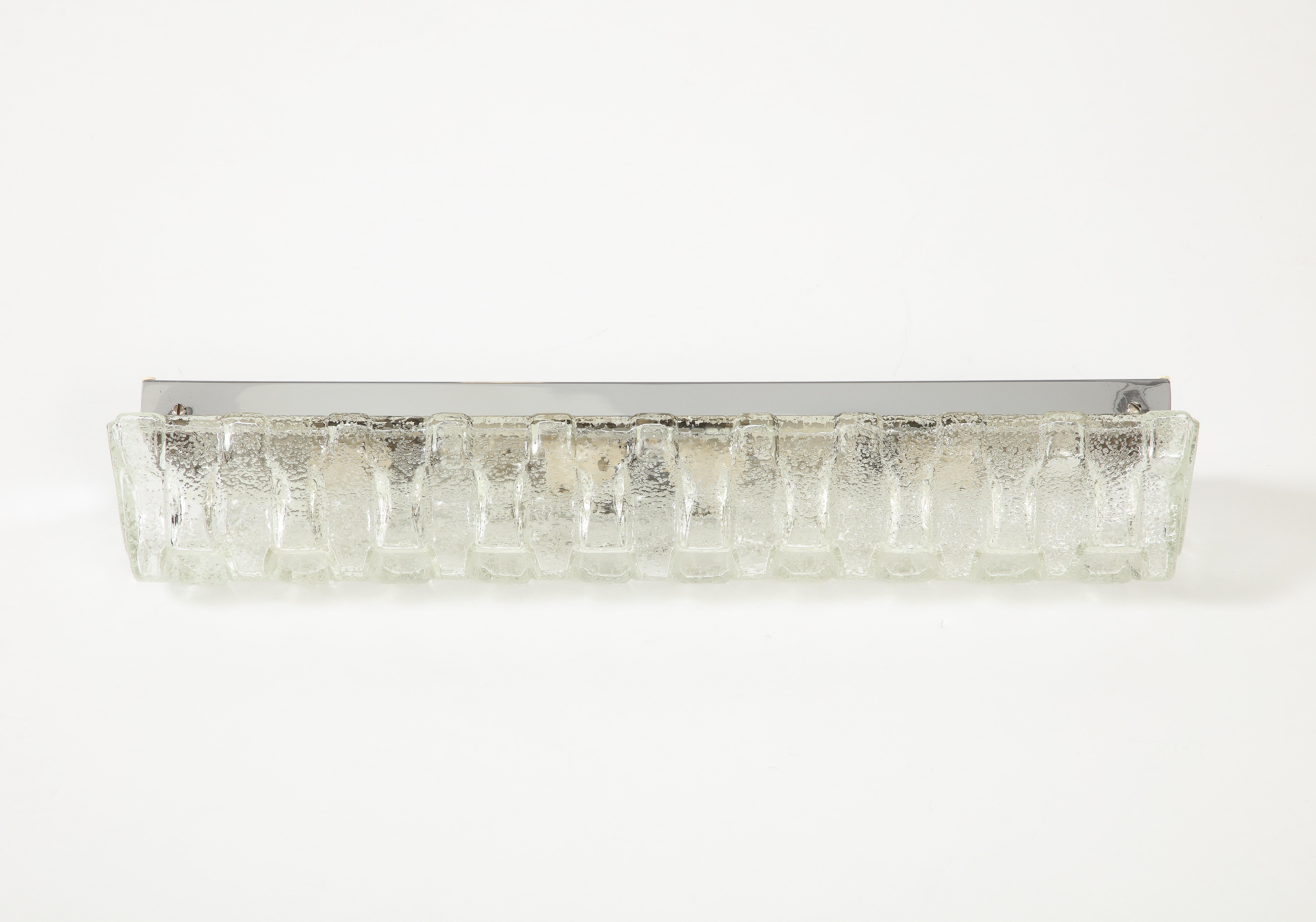 Kalmar Large Rectangular Ice Glass Sconces For Sale 5
