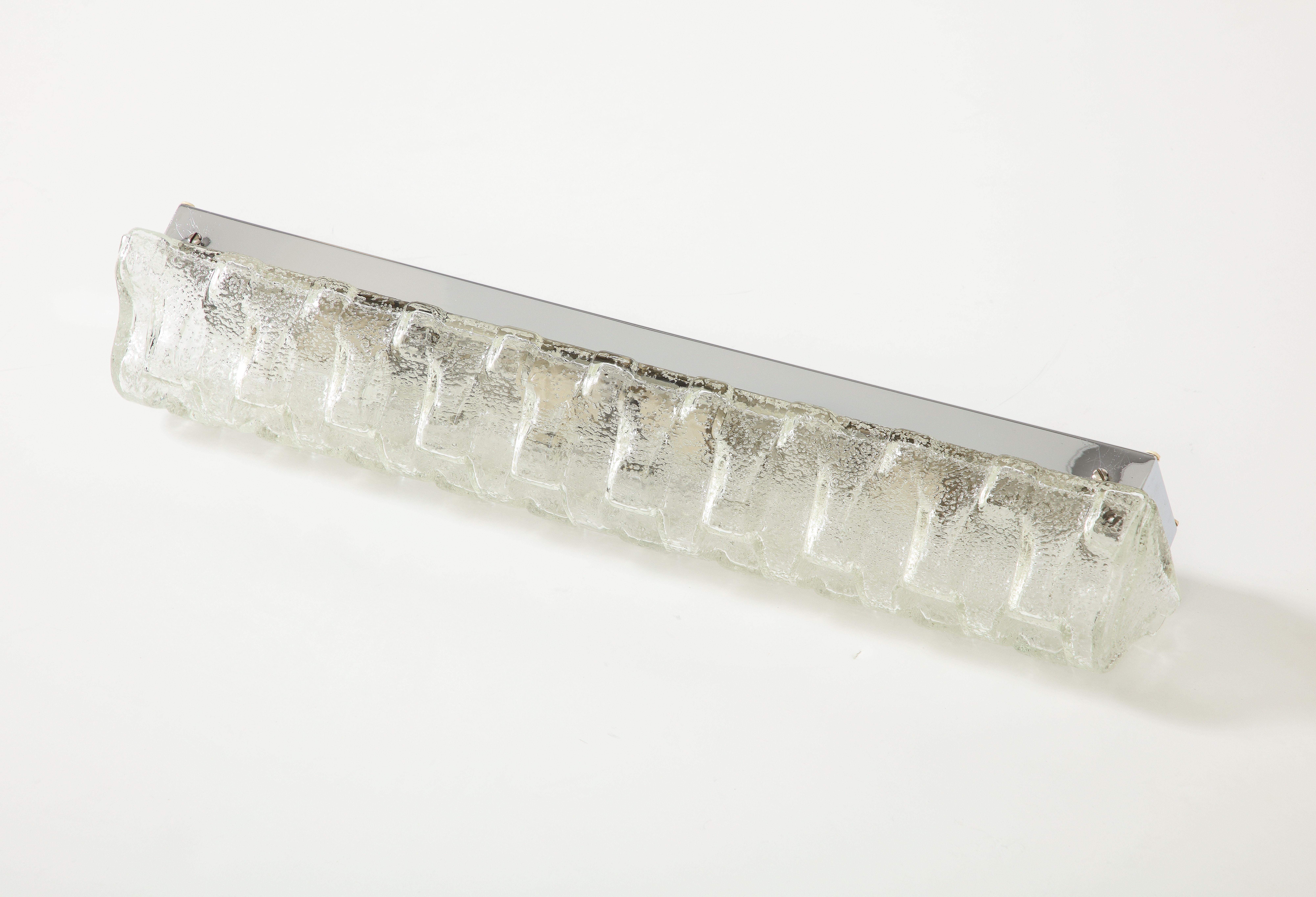 Kalmar Large Rectangular Ice Glass Sconces For Sale 6