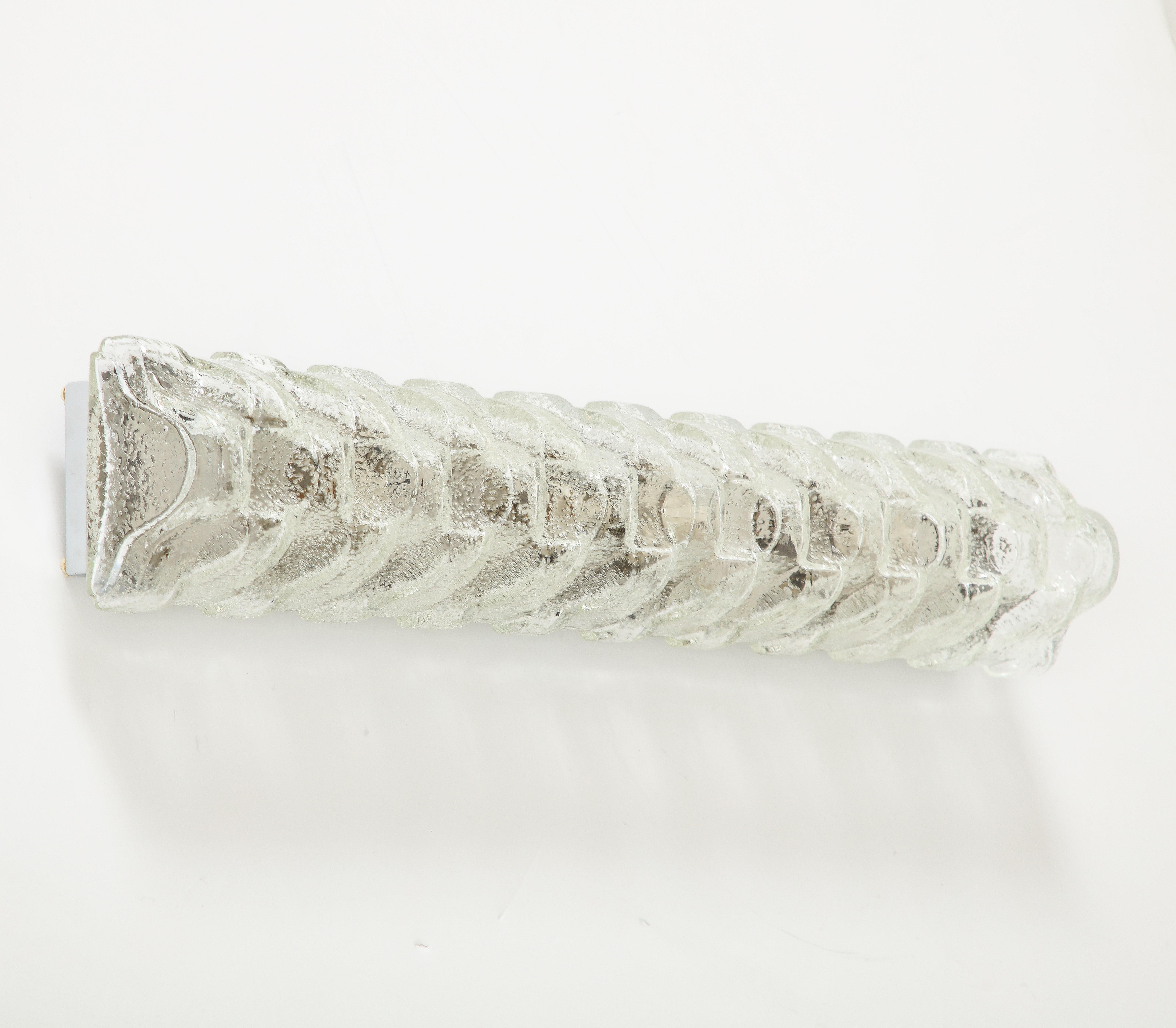 Kalmar Large Rectangular Ice Glass Sconces For Sale 8