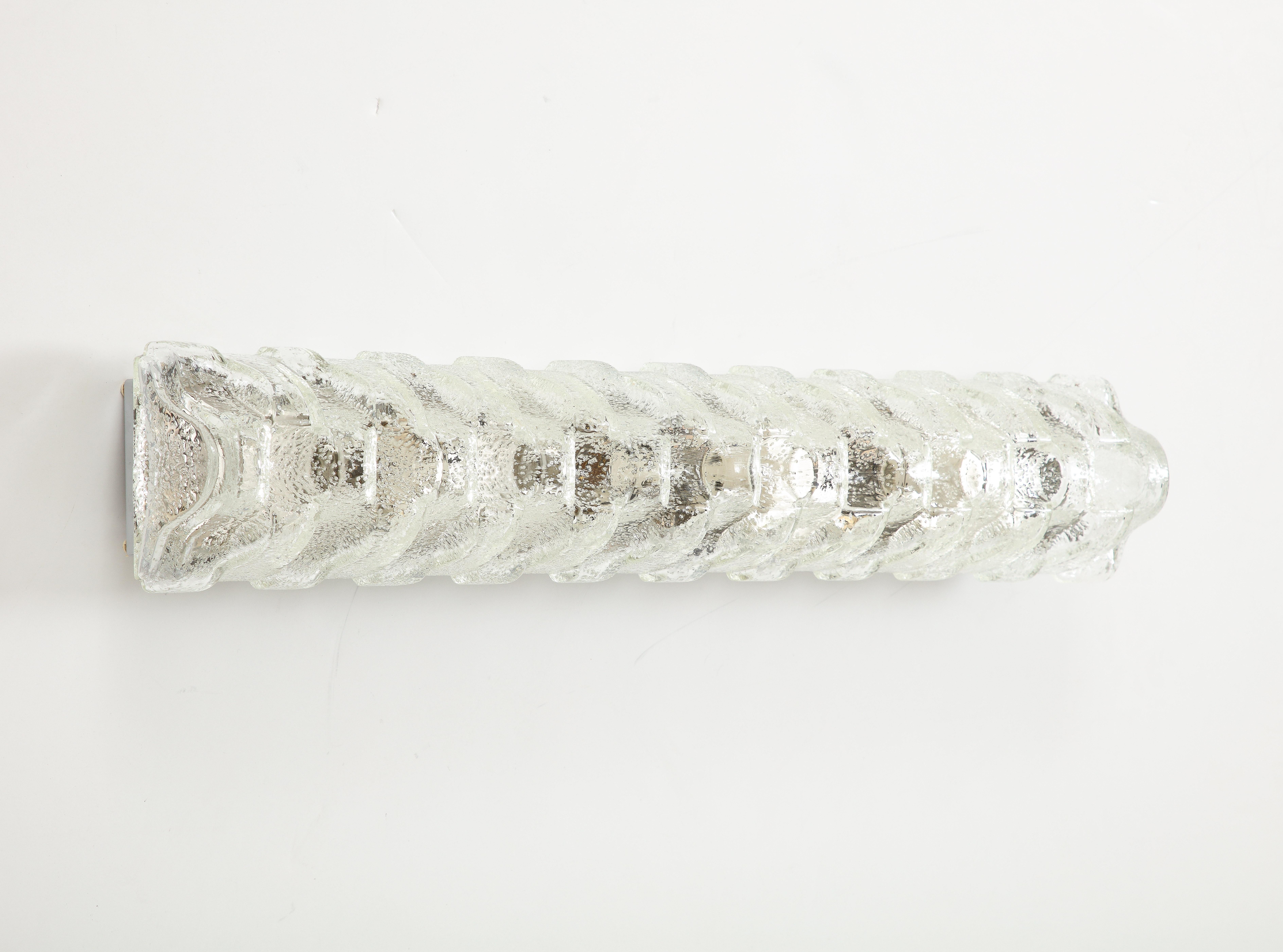 Kalmar Large Rectangular Ice Glass Sconces For Sale 9
