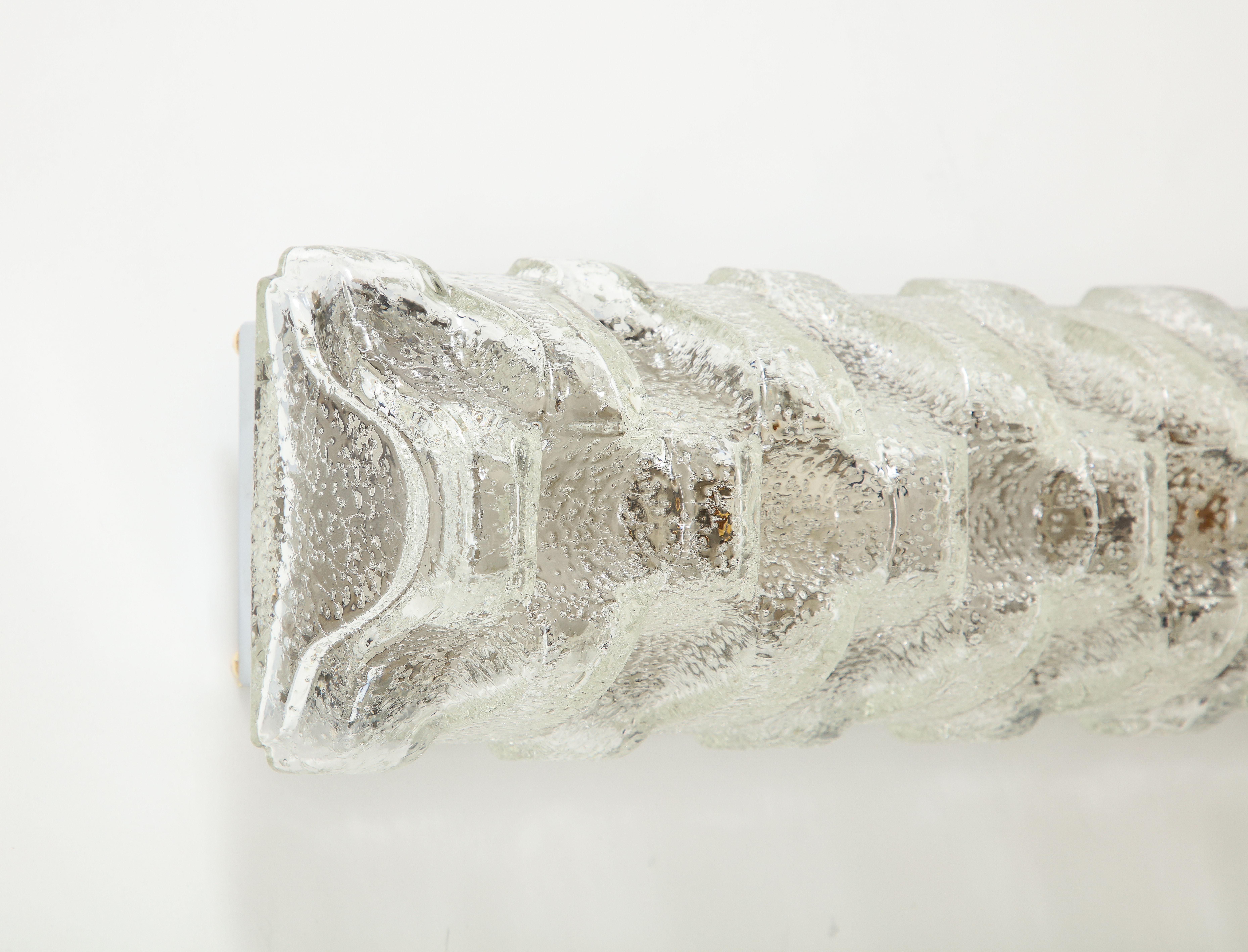 Kalmar Large Rectangular Ice Glass Sconces For Sale 10