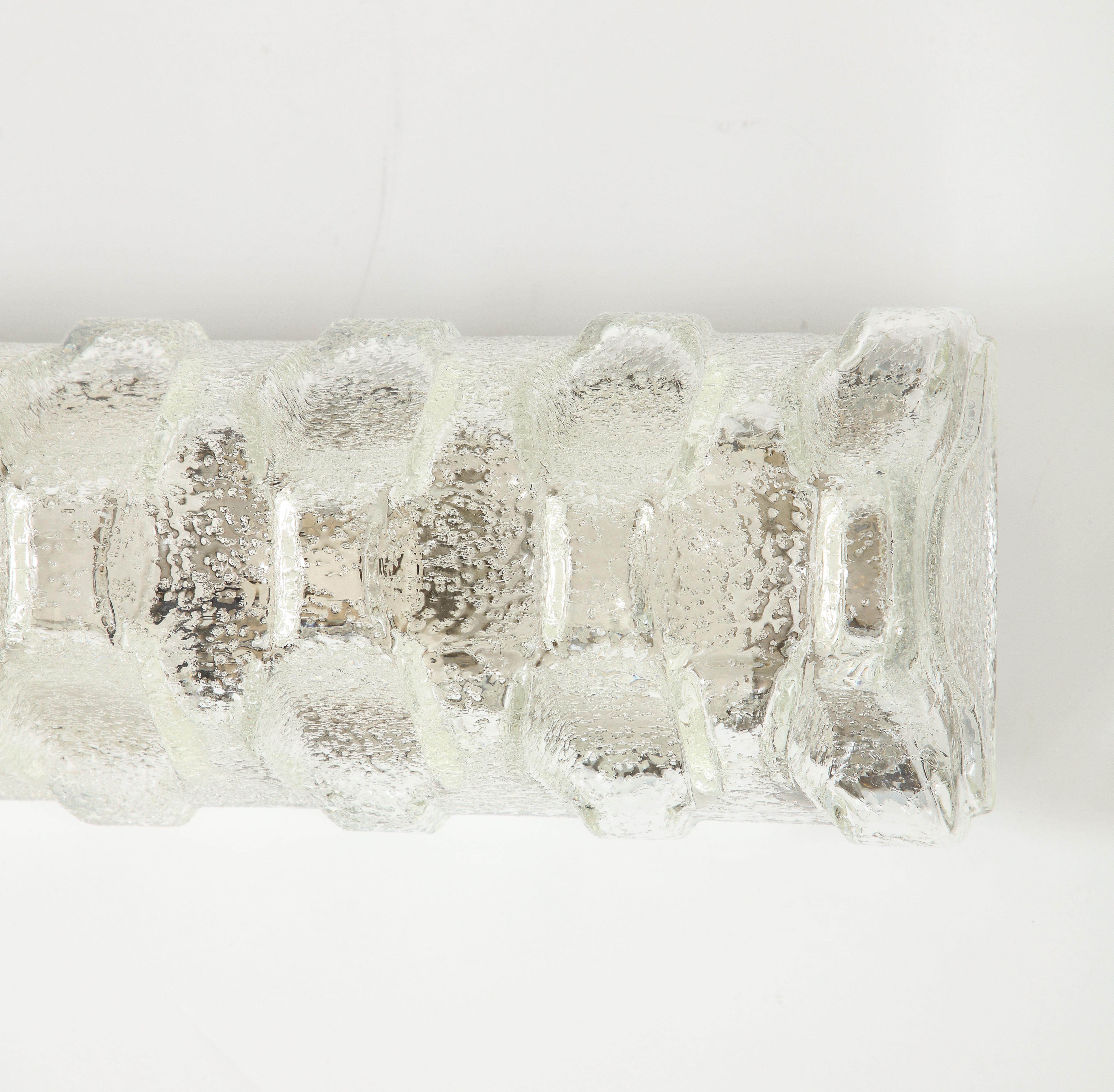 Kalmar Large Rectangular Ice Glass Sconces For Sale 11