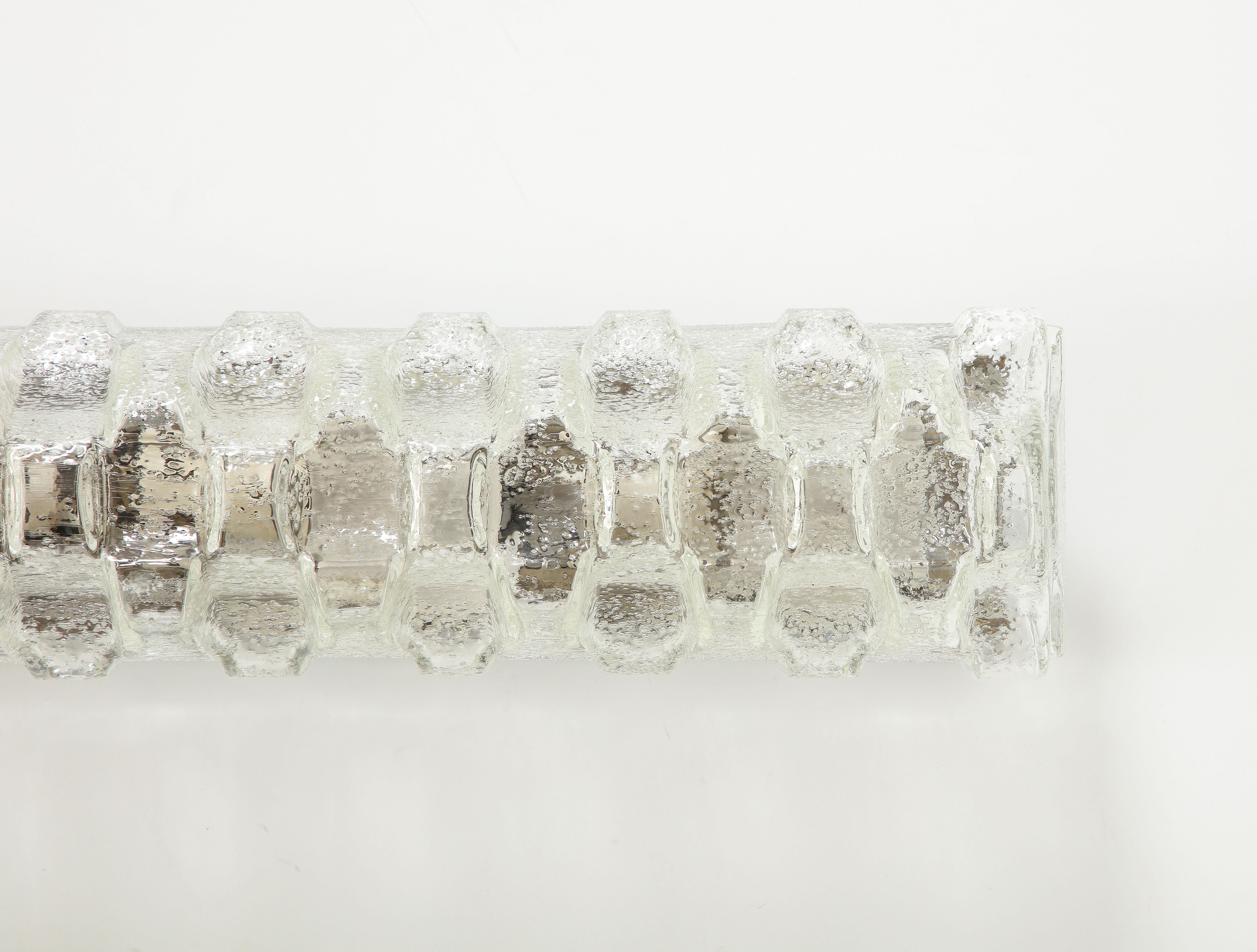Kalmar Large Rectangular Ice Glass Sconces For Sale 12